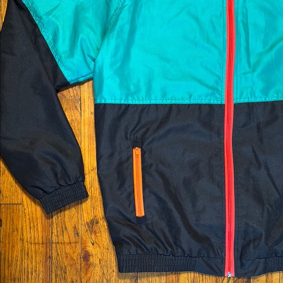 Whitney Biennial Men's Lightweight Bomber Jacket Teal Black Colorblock Size M - Picture 10 of 15